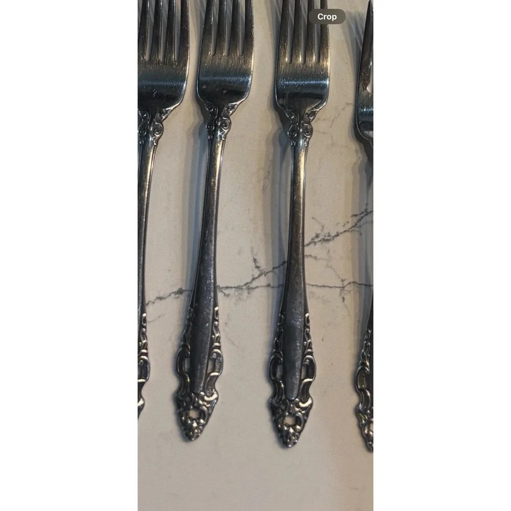 21 Pieces Gorham Pierced Baroque Stainless Flatware With Serving Spoon